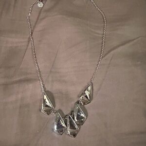 Touchstone Crystal Silver Necklace with Geometric Charms